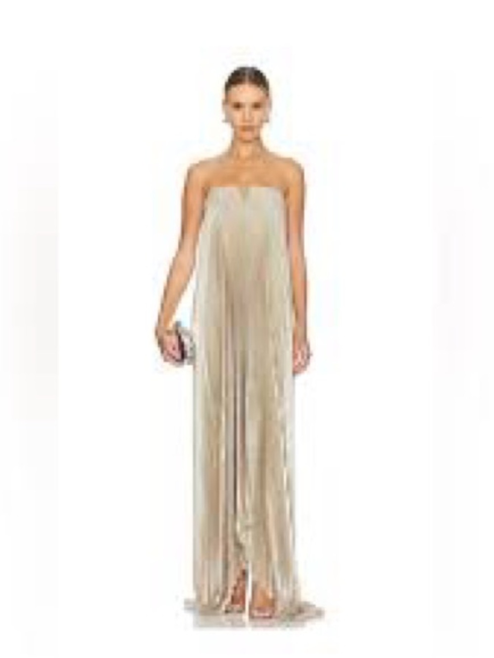 NWT Satin Finish Gold Wide Leg Jumpsuit - Picture 5 of 9